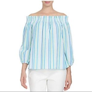 Cece off-shoulder Striped Blouse